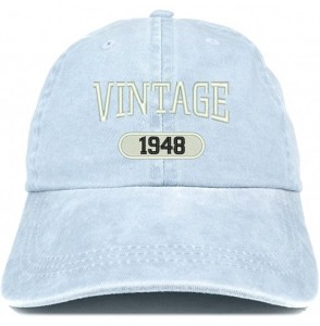 Baseball Caps Vintage 1948 Embroidered 72nd Birthday Soft Crown Washed Cotton Cap - Light Blue - CV180WGUOC9