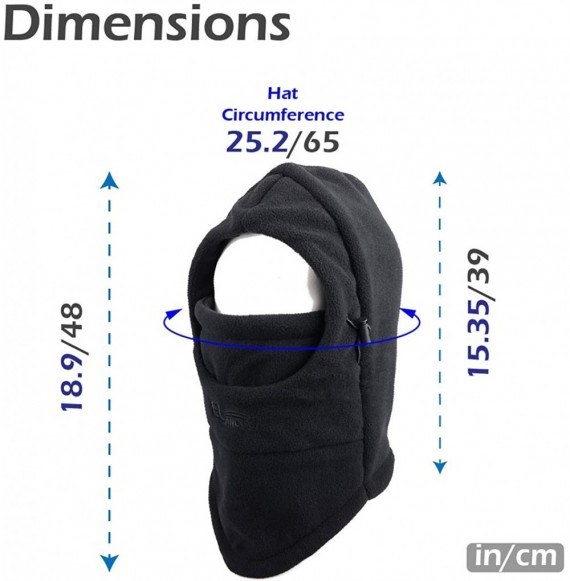 Balaclavas Balaclava Face Mask for Cold Weather Fleece Ski Mask Neck Warmer - Thicken - Black - CZ189SKD5CX