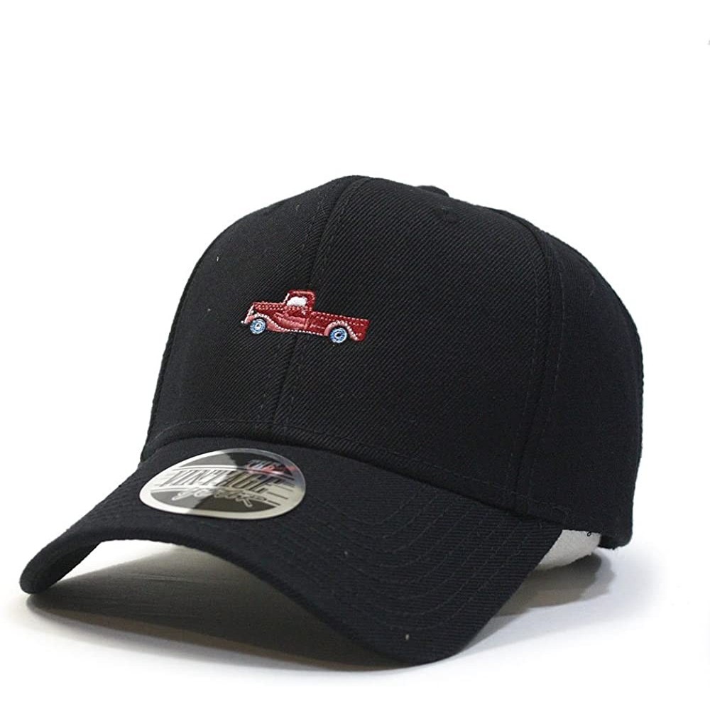 Baseball Caps Premium Plain Wool Blend Adjustable Snapback Hats Baseball Caps - Rt Black - CN12MX4X1UM