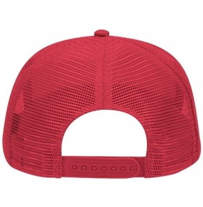 Baseball Caps Cotton Blend Twill 5 Panel Pro Style Mesh Back Trucker Hat - Red - CO180D5YZ09