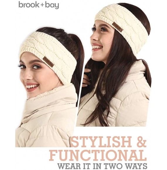 Cold Weather Headbands Cable Knit Multicolored Headband Warmers - Ivory - C218G34O6CL