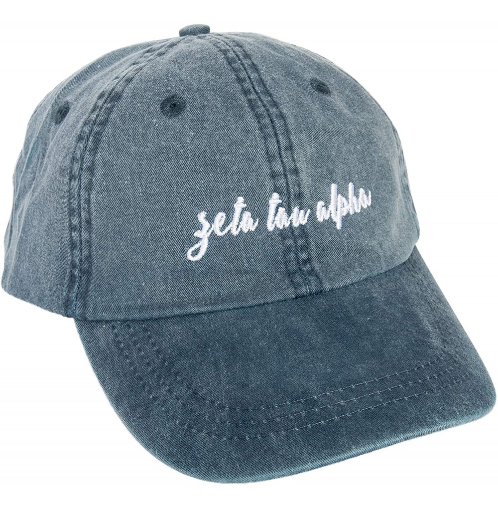 Baseball Caps Zeta Tau Alpha (N) Sorority Baseball Hat Cap Cursive Name Font ZTA - Midnight Blue - CH18S7ATY02