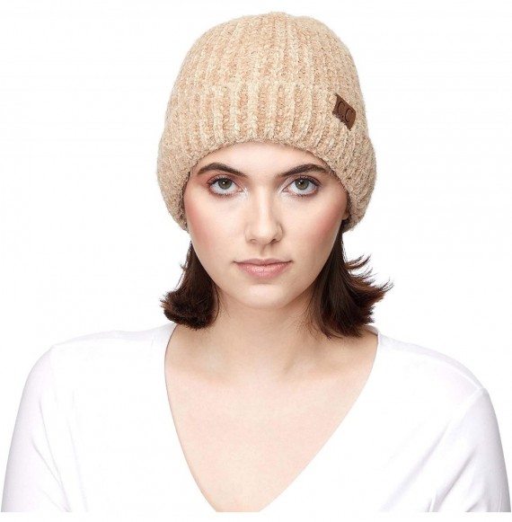 Skullies & Beanies Exclusives Fuzzy Marbled Knit Beanie Hat (HAT-1925) - Taupe-- CJ18RDWT6DZ