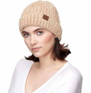 Skullies & Beanies Exclusives Fuzzy Marbled Knit Beanie Hat (HAT-1925) - Taupe-- CJ18RDWT6DZ