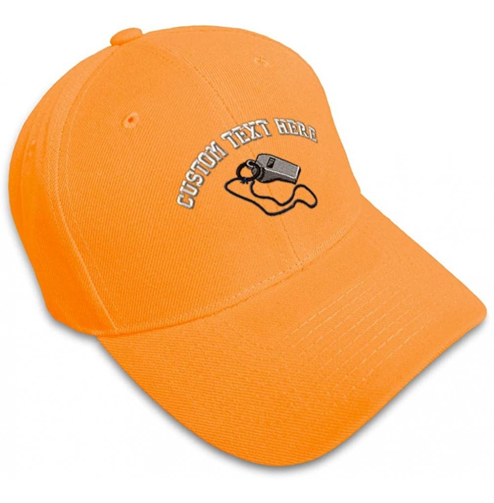 Baseball Caps Custom Baseball Cap Referee Whistle B Embroidery Dad Hats for Men & Women - Orange - CF18SG3OASY