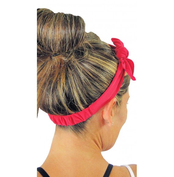 Headbands Removable Bow Training Headband - No Slip - No Sweat- Confetto Fluo Pink - Confetto Fluo Pink - CH12I8WPL7Z