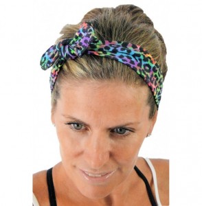 Headbands Removable Bow Training Headband - No Slip - No Sweat- Confetto Fluo Pink - Confetto Fluo Pink - CH12I8WPL7Z
