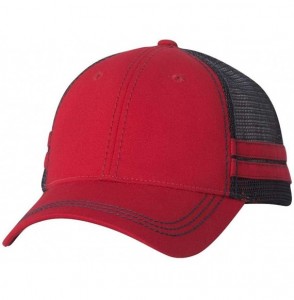 Baseball Caps Striped Trucker Cap - Red/Navy - CP126X5VOED
