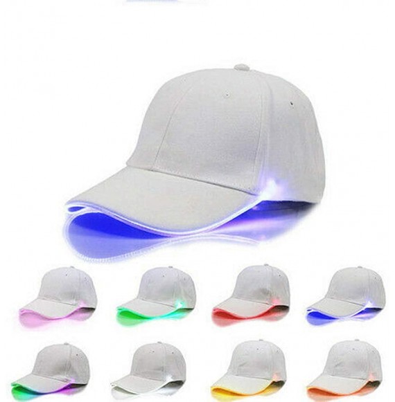 Baseball Caps LED Lighted up Hat Glow Club Party Baseball Hip-Hop Adjustable Sports Cap for Festival Club Stage - Yellow - C4...
