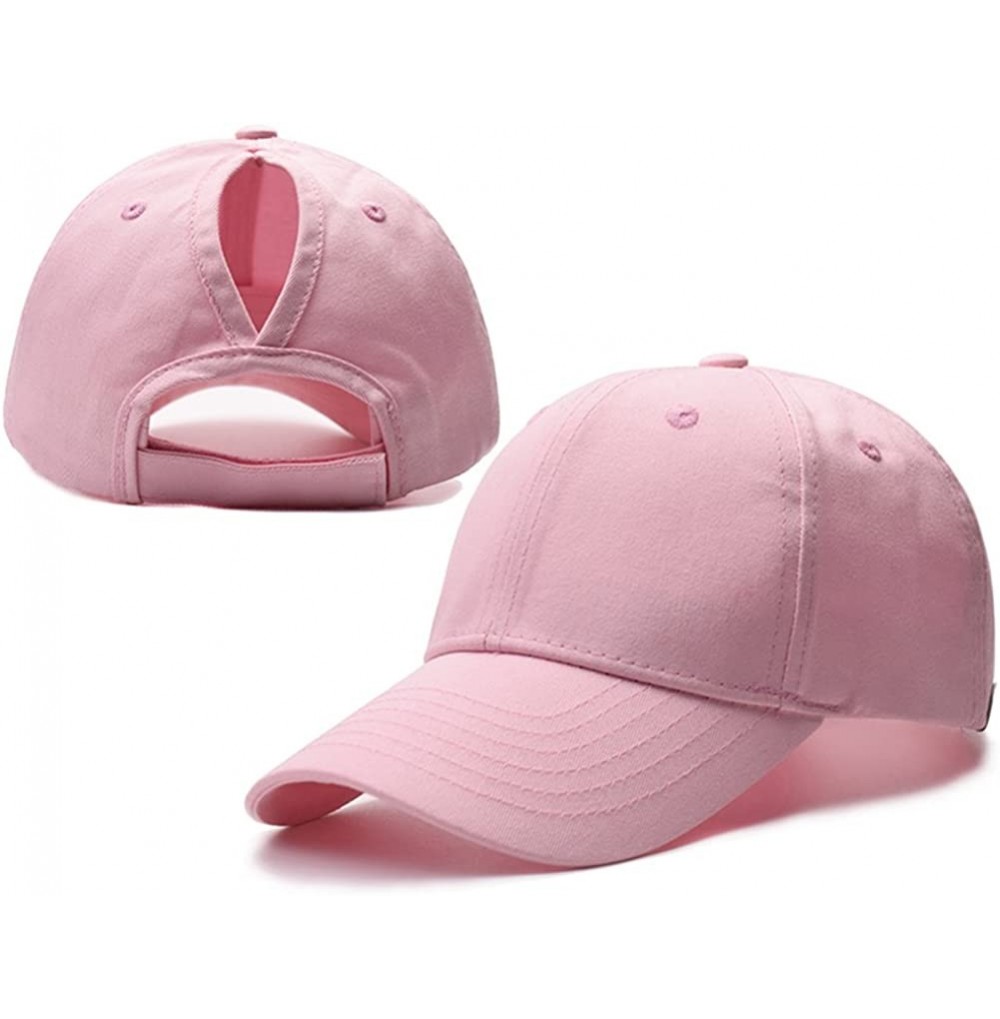 Baseball Caps Ponytail Baseball Cap Hat Ponycaps Messy Ponytail Adjustable Outdoor Cap Trucker Dad Hat for Women Men - Pink -...