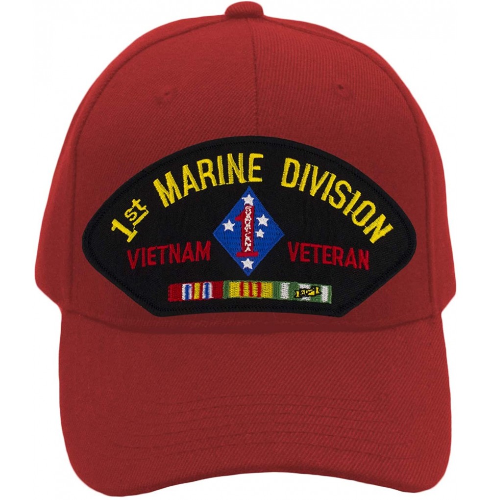 Baseball Caps USMC - 1st Marine Division - Vietnam Hat/Ballcap Adjustable One Size Fits Most - Red - CL18RXCEYAN