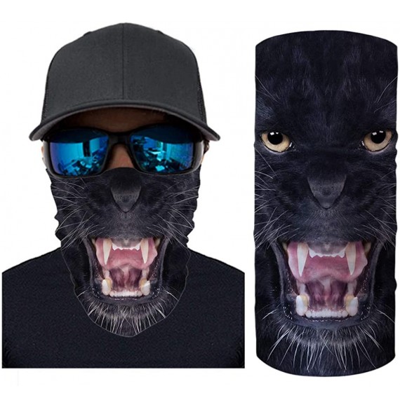 Balaclavas Cool 3D Animal Print Bandana for Men Women Neck Gaiter Scarf Dust Wind Balaclava Headband - Black Panther - C8197Y...