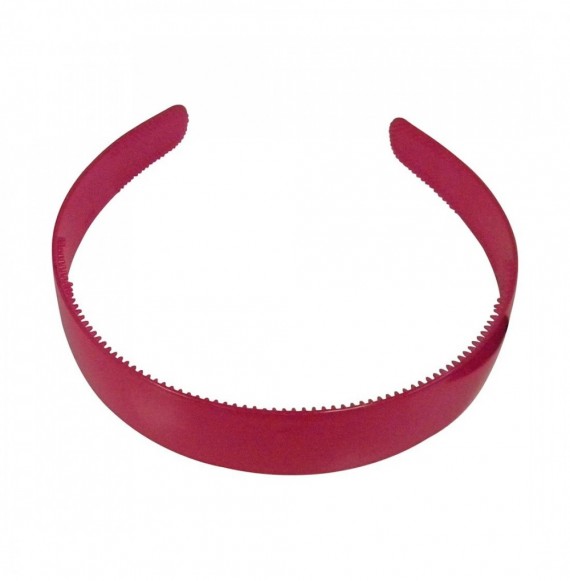 Headbands Hot Pink 1 Inch Plastic Hard Headband with Teeth - Hot Pink - CI125XS8GSD