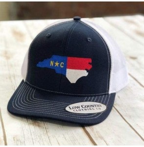 Baseball Caps Official North Carolina State Flag Adjustable Hat - Embroidered on 112 Trucker Hat - Navy - CQ18Q8SI7NS