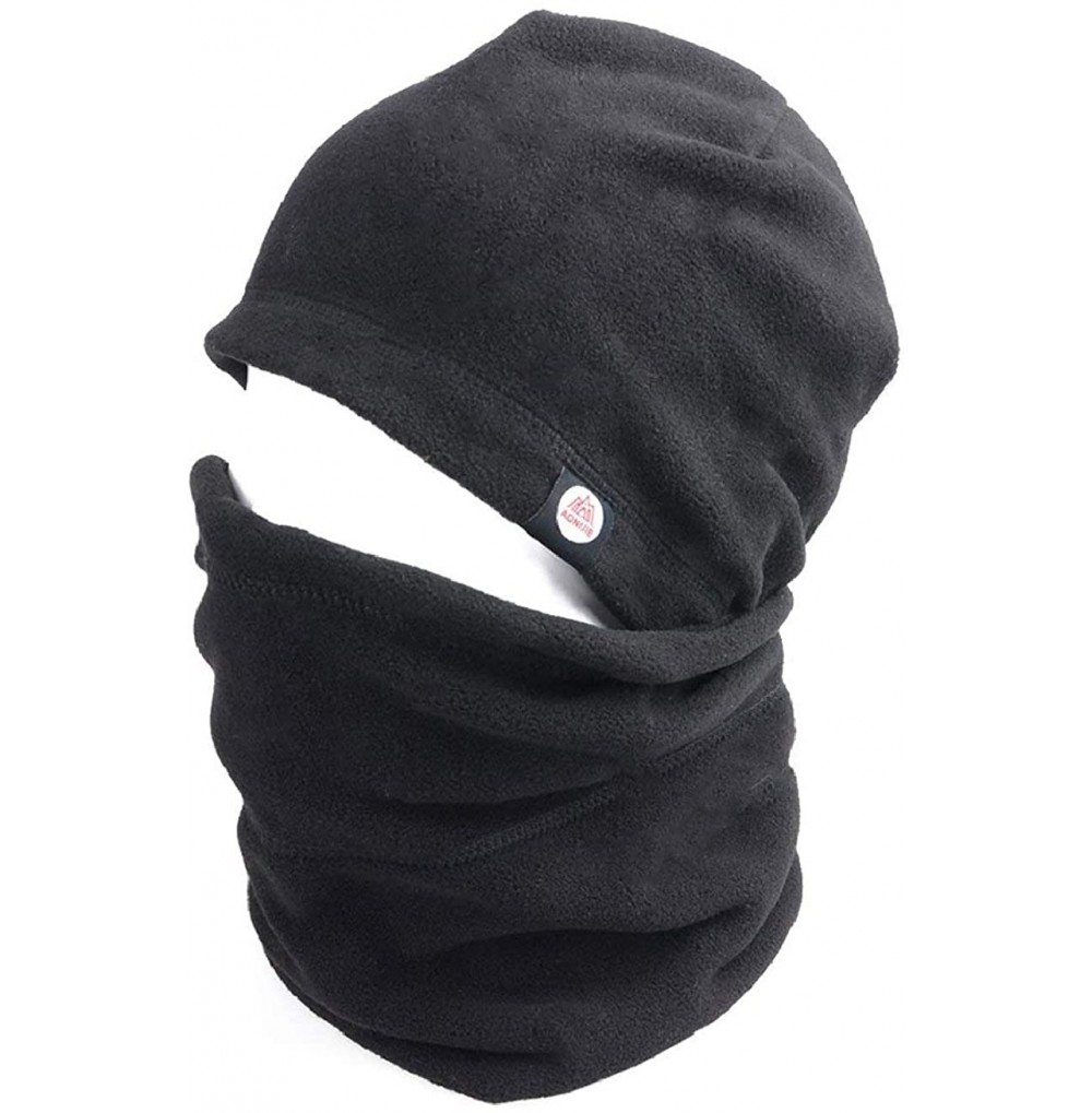 Balaclavas Balaclava Face Mask for Cold Weather Fleece Ski Mask Neck Warmer - Black - New Version - C712B2X10VX