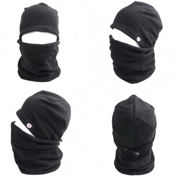 Balaclavas Balaclava Face Mask for Cold Weather Fleece Ski Mask Neck Warmer - Black - New Version - C712B2X10VX