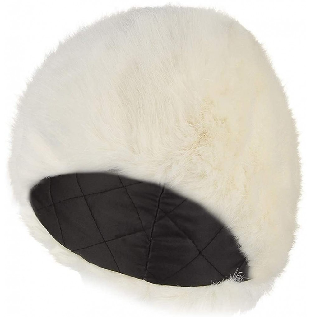 Skullies & Beanies Womens Warm Angora Beanie Skull Cap Elegant Solid Color Faux Fur Winter Fleece Beret Beanie Cap - Off-whit...