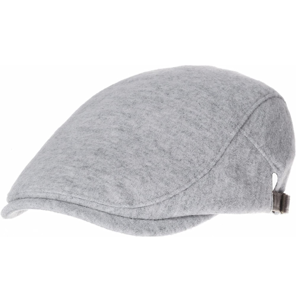 Newsboy Caps Wool Soft Melange Simple Newsboy Hat Flat Cap SL3126 - Grey - CZ128MYVVOB