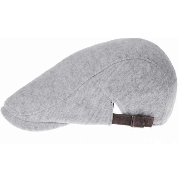 Newsboy Caps Wool Soft Melange Simple Newsboy Hat Flat Cap SL3126 - Grey - CZ128MYVVOB