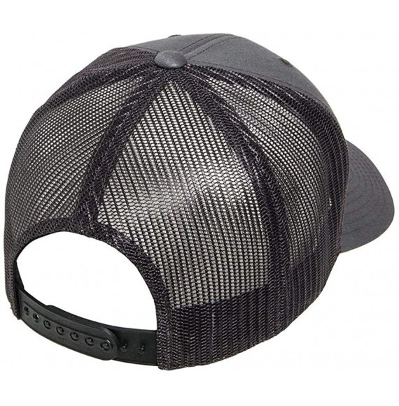 Baseball Caps Yupoong 6606 Curved Bill Trucker Mesh Snapback Hat with NoSweat Hat Liner - Charcoal - CC18O948A9A