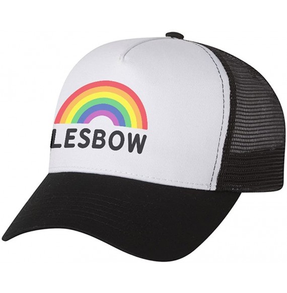 Baseball Caps Lesbow Rainbow Flag Hat Gay Lesbian Equality Pride Trucker Hat Mesh Cap - Green/White - CM18DM4KICS