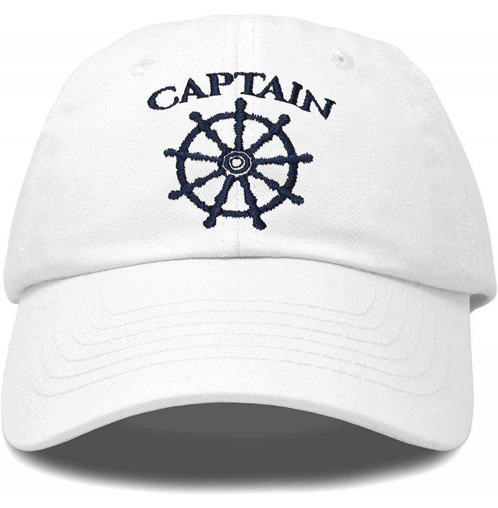 Baseball Caps Captain Hat Sailing Baseball Cap Navy Gift Boating Men Women - White - CV18WHAZ0EO