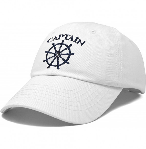 Baseball Caps Captain Hat Sailing Baseball Cap Navy Gift Boating Men Women - White - CV18WHAZ0EO