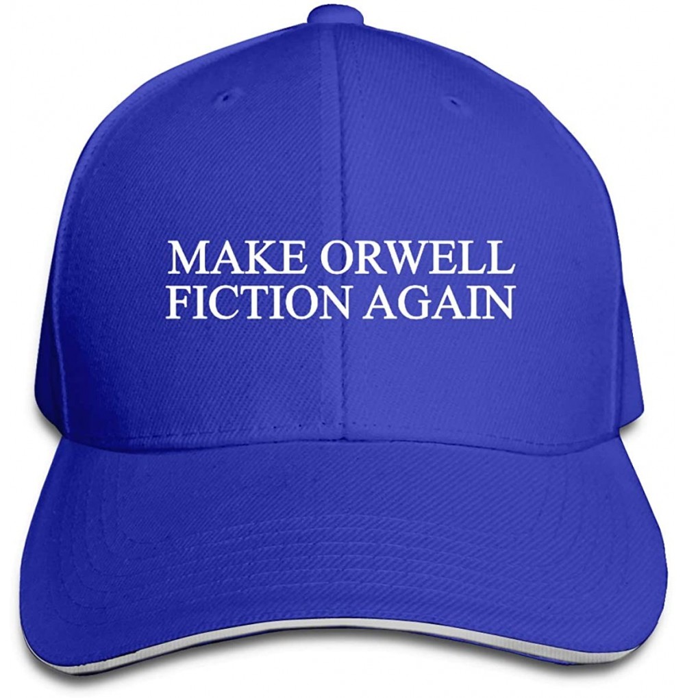 Baseball Caps Make Orwell Fiction Again Trucker Hat Baseball Cap Adjustable Sandwich Hat - Royalblue - C118IQ7DRZ2
