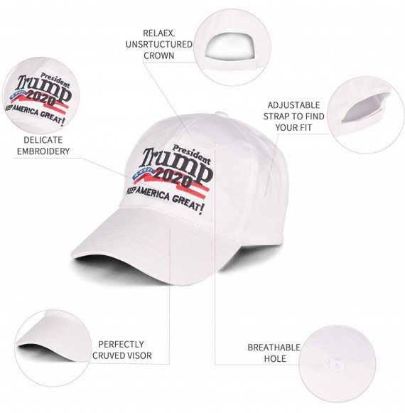 Baseball Caps Donald Trump 2020 Hat Keep America Great Embroidered MAGA USA Adjustable Baseball Cap - C-4-white - CW18UX77L48