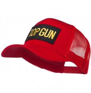 Baseball Caps US Top Gun Military Patched Mesh Back Cap - Red - CW11MJ3SJIN