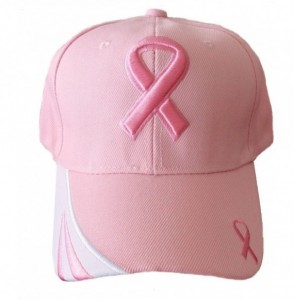 Baseball Caps Set of 4 Breast Cancer Awareness Pink Ribbon Baseball Caps Hats/Pink on Pink - CU11PUUZXT5