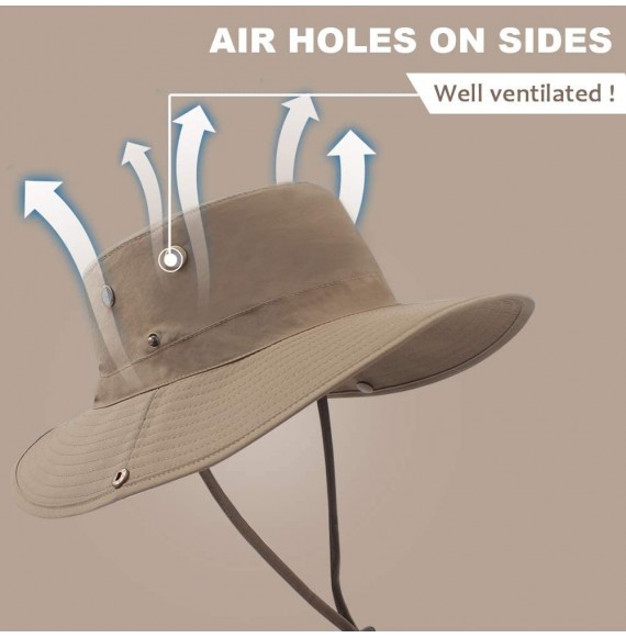 Sun Hats Men Women Outdoor Sun Hat with Wide Brim UPF 50+ Summer Mesh Cap with Flap Cover - A-khaki3 - CT18UTNNMWD