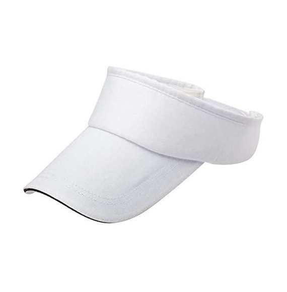 Sun Hats Men Women Summer Visor Sun Plain Hat Cap Sun Hat - White - C518QGEUD8S