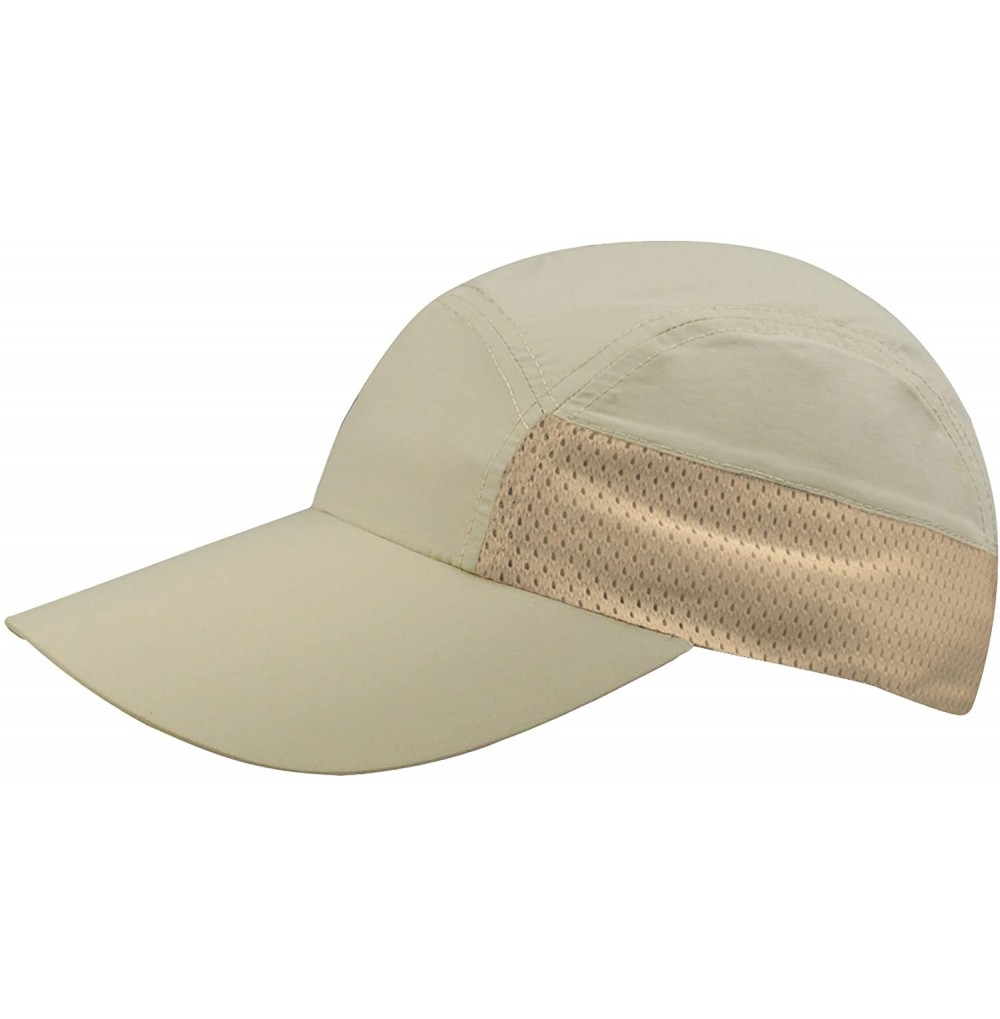 Sun Hats Taslon UV Cap with Removable Flap - Khaki - CU11LV4GUU5