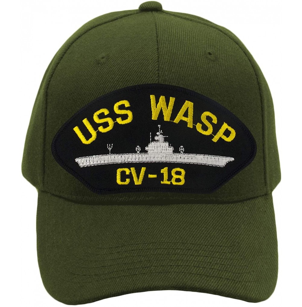 Baseball Caps USS Wasp CV-18 Hat/Ballcap Adjustable One Size Fits Most - Olive Green - C718SD4IQRD