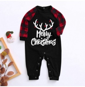 Bomber Hats Family Pajamas Matching Sets Christmas - Black(3-18 Mouth) - C618AGYADE5