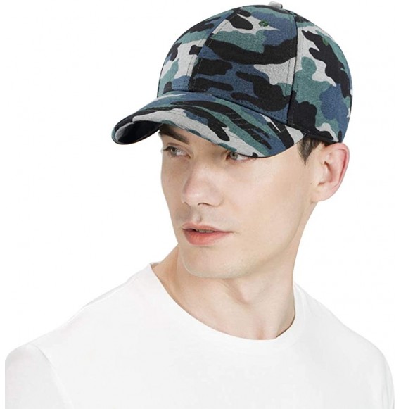 Baseball Caps Structured Camouflage Baseball Caps for Men Women Outdoor Hunting Hats - L-bluegreen - CN18QIE7YLO