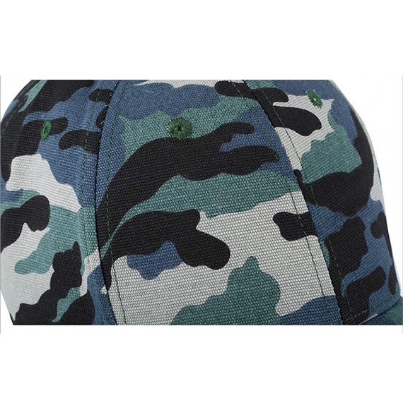 Baseball Caps Structured Camouflage Baseball Caps for Men Women Outdoor Hunting Hats - L-bluegreen - CN18QIE7YLO