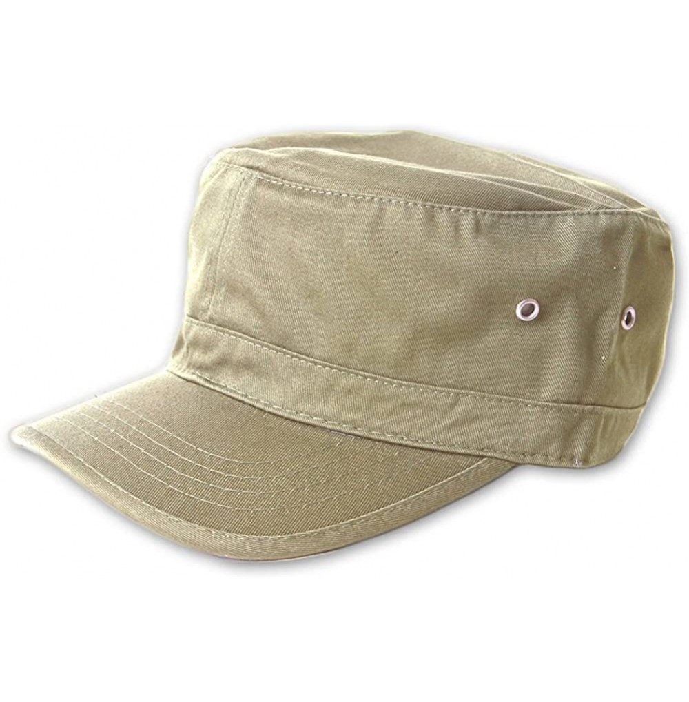 Newsboy Caps Basic GI Cadet Hats - Khaki - C3111PTLS7V
