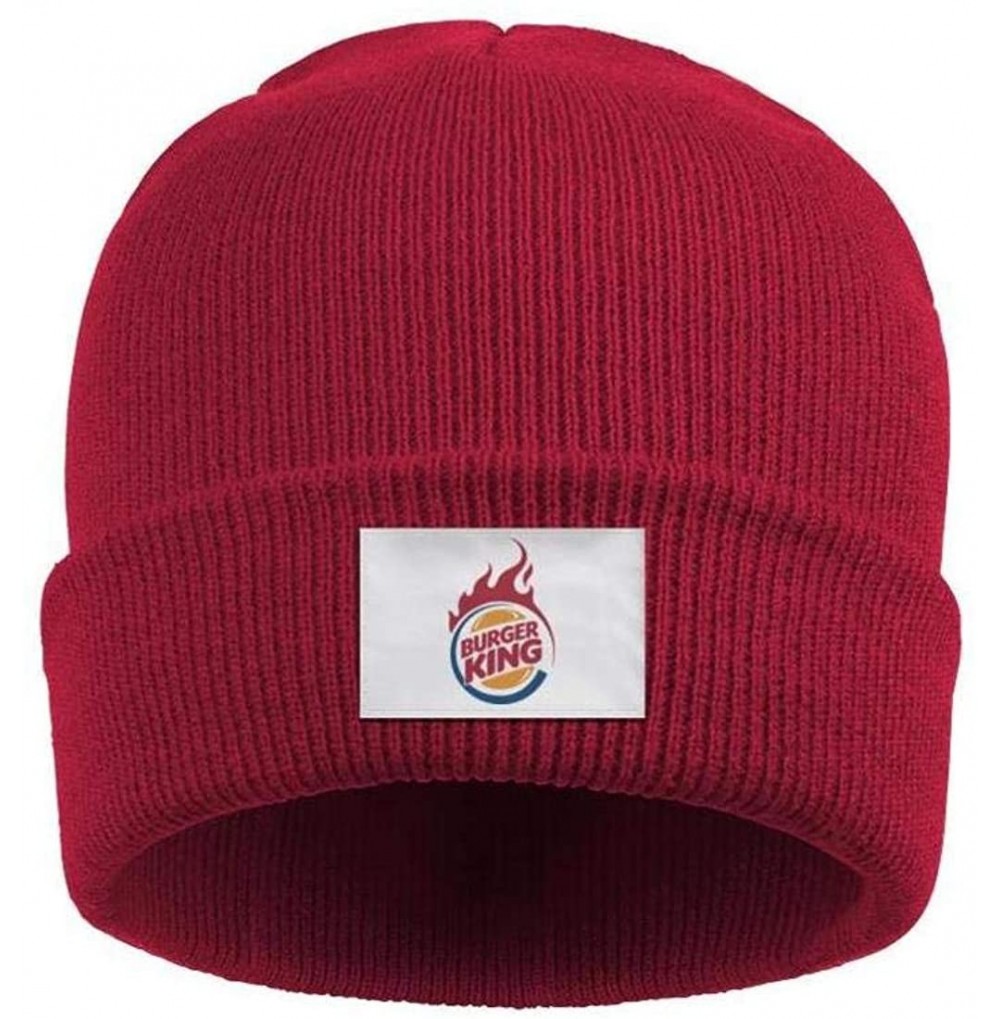 Skullies & Beanies Headwear for Mens Womens Slouch Burger-King-Logo- Solid Color Knit Hat - Burger King Logo-4 - C518YSMQH20