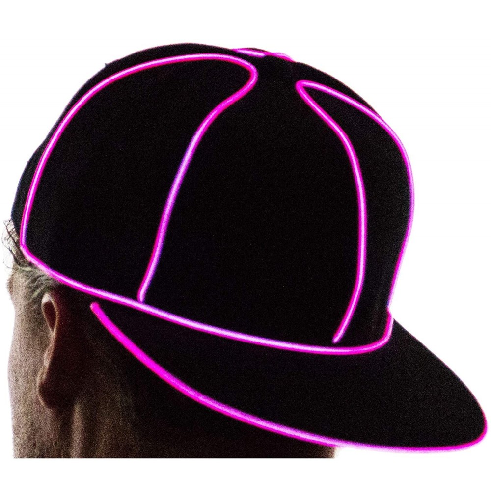 Baseball Caps Light Up Snapback Hat Boys & Girls LED Baseball Accessory - Pink - CV120FWRZE3