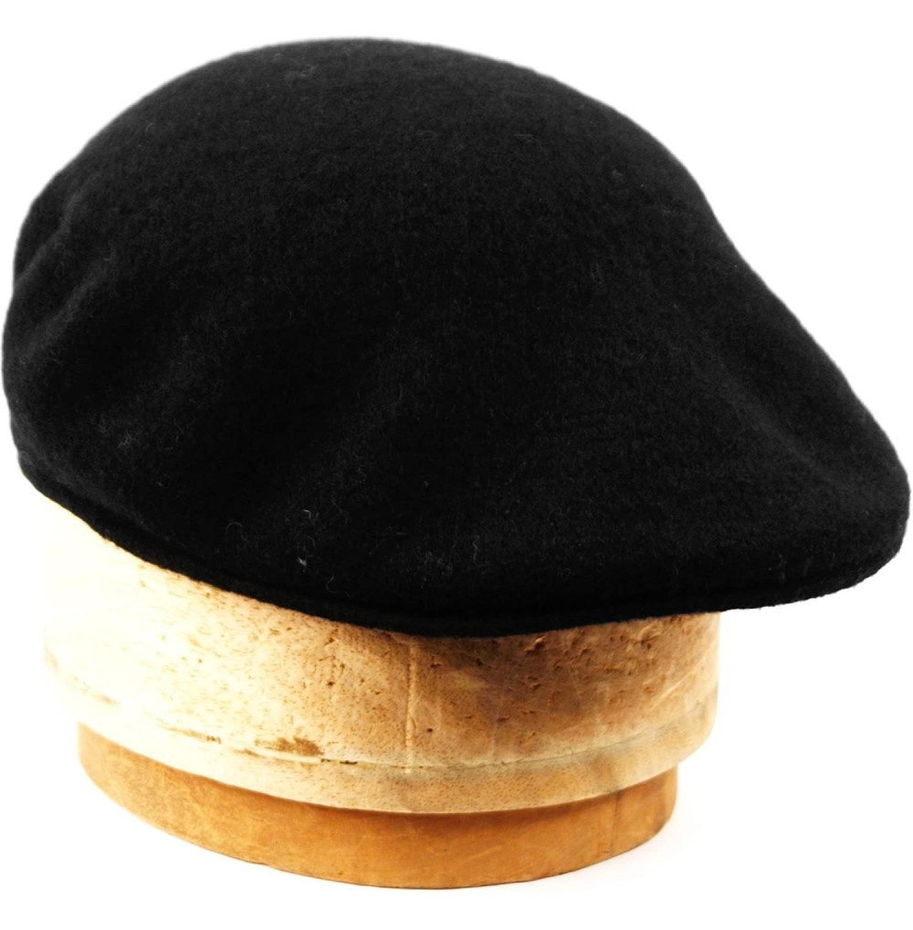 Newsboy Caps Men's Seamless Wool 507 - Black - C712NZ1PMSH