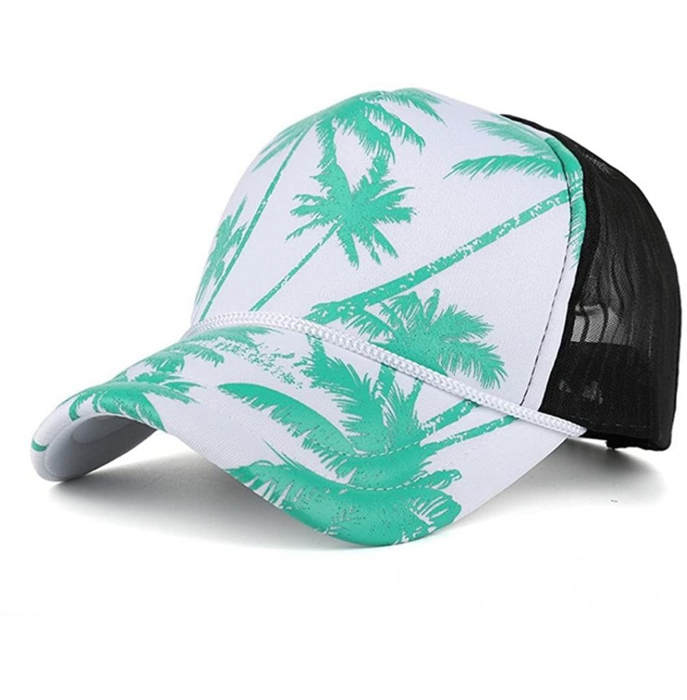 Baseball Caps Unisex Cool Snapback Mesh Hats Coconut Printed Adjustable Baseball Cap - Green - CN184T727Z0