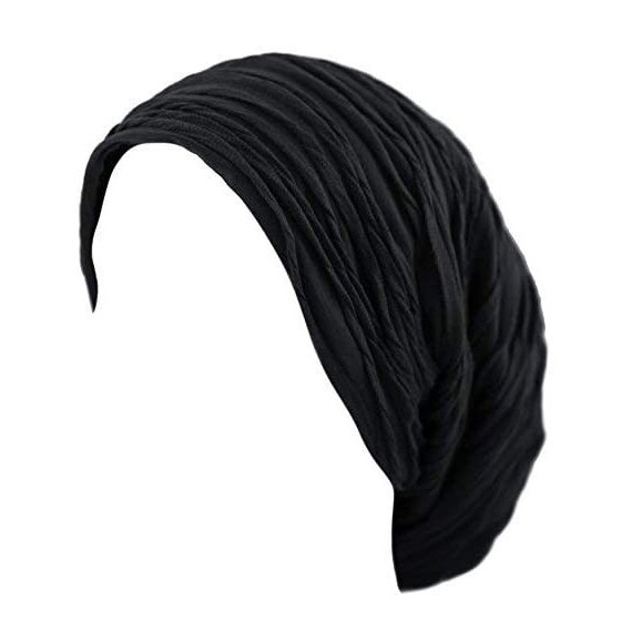 Skullies & Beanies All Kinds of Long Slouchy Baggy Wrinkled Oversized Beanie Winter Hat - 1. 2800 - Black - C718YAD4U6G