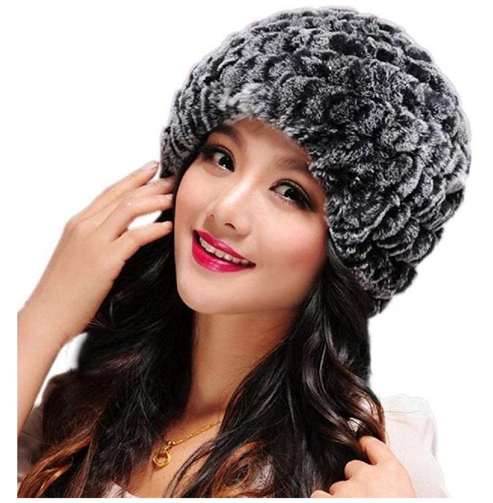Skullies & Beanies Hats for Women Winter Adorable Oversized Soft Faux Fur Warm Hats Thick Caps - Gray - CY18L47DDCU
