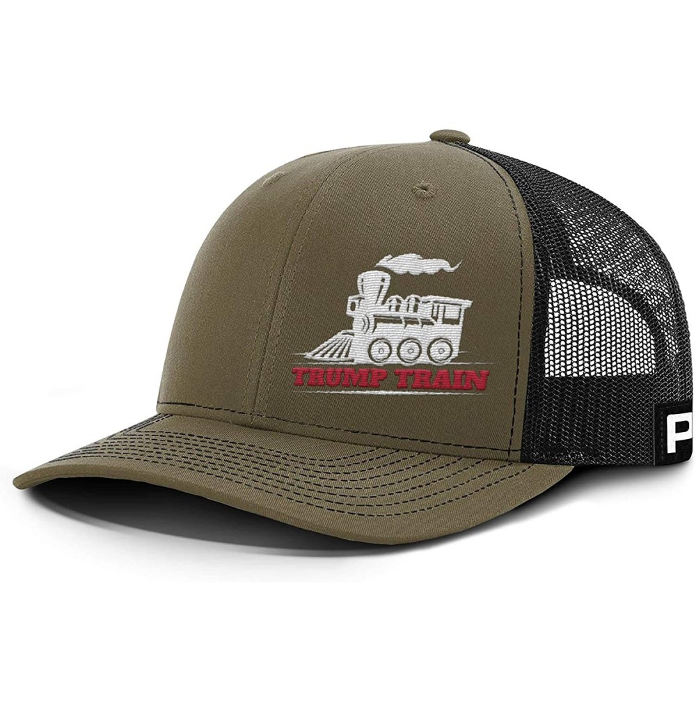 Baseball Caps Trump Train Hat with Mesh Back - Loden Front / Black Mesh - C0192UC99RU