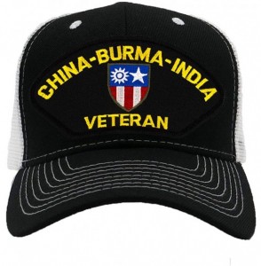 Baseball Caps Veteran Hat/Ballcap Adjustable One Size Fits Most - Mesh-back Black & White - CM18OT06NW7