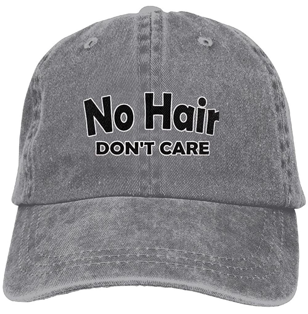 Skullies & Beanies Mens/Womens No Hair Don't Care Funny Denim Hat Trucker Cap Cotton Black - Ash - C618CSCCQZ3