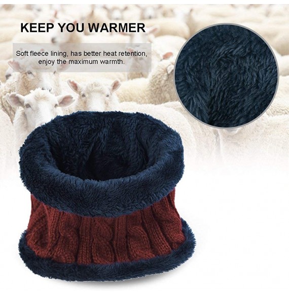 Skullies & Beanies Winter Beanie Hat Scarf Set Warm Knit Hat Thick Skull Cap for Men Women - Red - C418KNM8GKN