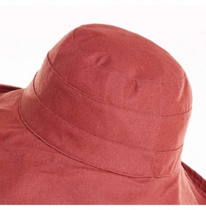 Sun Hats Bucket Hat for Women Double Side Wear Hat Girls Large Wide Brim Hat Packable Visor Caps - Wine Red (Stripes) - CD18S...